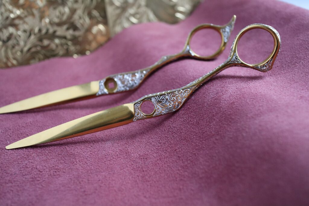美容師ハサミ彫金